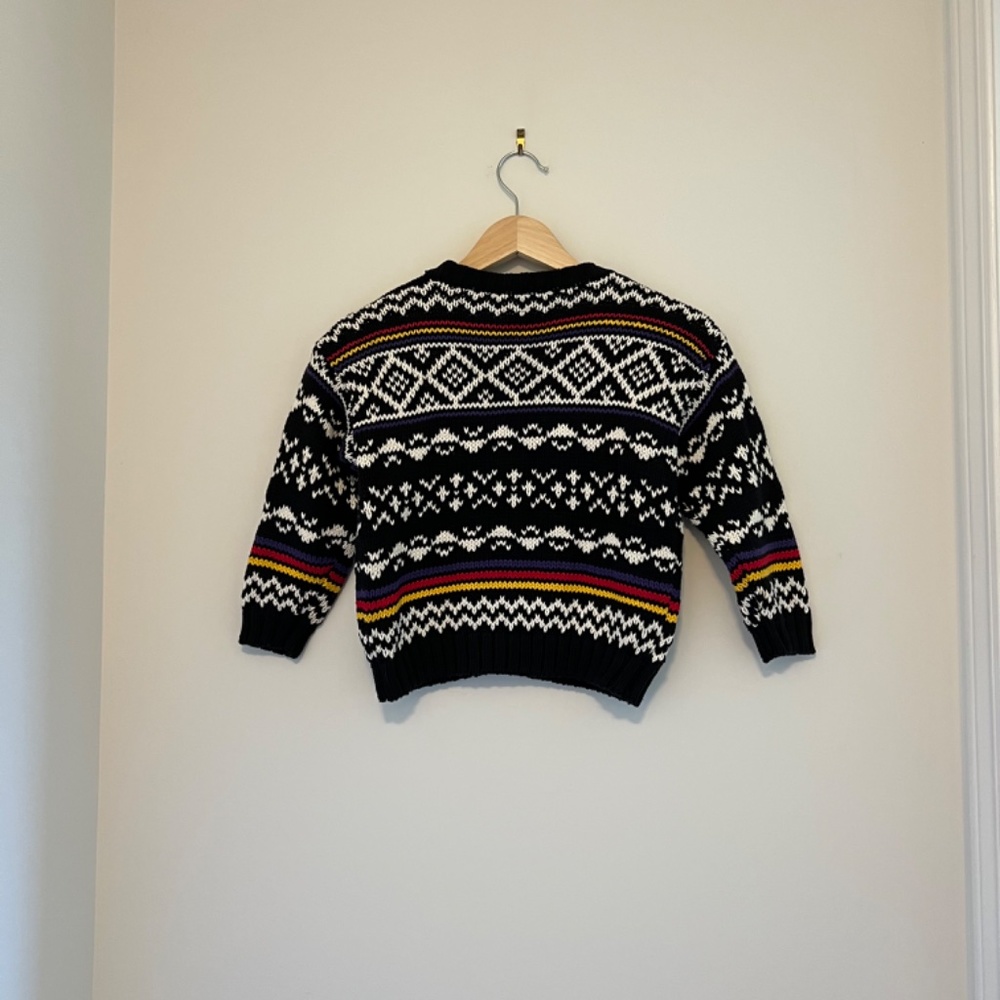 GAP cropped button up knit cardigan 100% cotton aztec print size XS - Picture 5 of 6